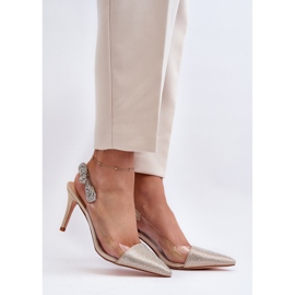 D&amp;A MR1966-11 Tacones altos decorados en oro dorado 2