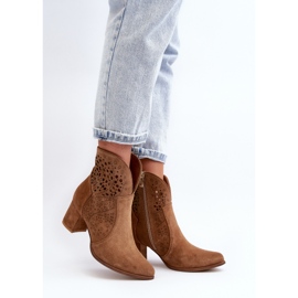 Zazoo 3166 Botas Tacón Calado Mujer, Ante Camel marrón 3