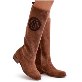 Zazoo 3367 Botas por encima de la rodilla de ante para mujer, marrón 9