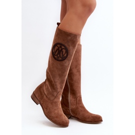 Zazoo 3367 Botas por encima de la rodilla de ante para mujer, marrón 1
