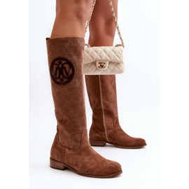 Zazoo 3367 Botas por encima de la rodilla de ante para mujer, marrón 3