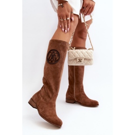 Zazoo 3367 Botas por encima de la rodilla de ante para mujer, marrón 2