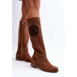 Zazoo 3367 Botas por encima de la rodilla de ante para mujer, marrón 4