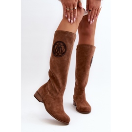 Zazoo 3367 Botas por encima de la rodilla de ante para mujer, marrón 6