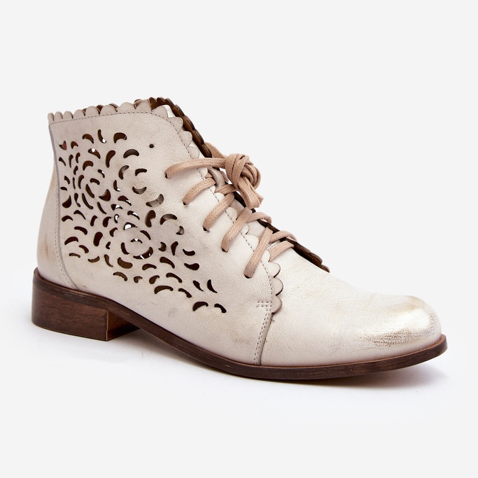 Zazoo 2871 Botines Calados con Cordones para Mujer, Dorado, Cepillado 2 Zazoo 2871 Botines Calados con Cordones para Mujer, Dorado, Cepillado 2
