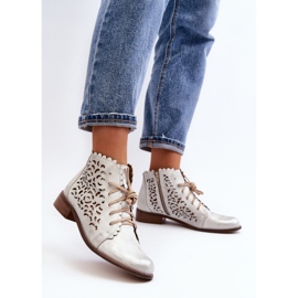 Zazoo 2871 Botines Calados con Cordones para Mujer, Plateado plata 7