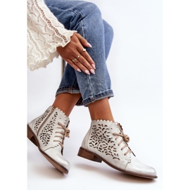 Zazoo 2871 Botines Calados con Cordones para Mujer, Plateado plata 2