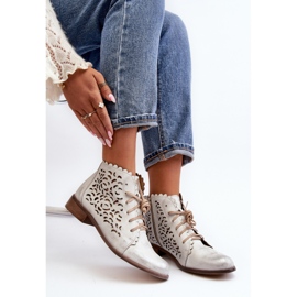 Zazoo 2871 Botines Calados con Cordones para Mujer, Plateado plata 3