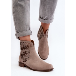 Zazoo 2791 Botines Calados Ante, Beige 6