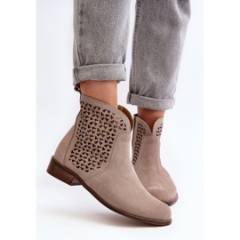 Zazoo 2791 Botines Calados Ante, Beige 7