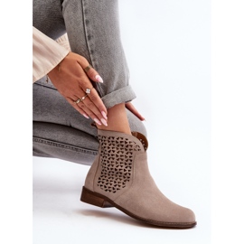 Zazoo 2791 Botines Calados Ante, Beige 8
