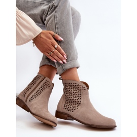 Zazoo 2791 Botines Calados Ante, Beige 9