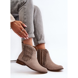 Zazoo 2791 Botines Calados Ante, Beige 1