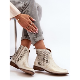 Zazoo 2791 Botines de Piel Calados, Dorado blanco 1 Zazoo 2791 Botines de Piel Calados, Dorado blanco 1