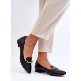 Zazoo 2885 Bailarinas De Piel Con Adorno, Negro 4