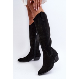 Zazoo 2909 Botas Caladas De Ante Con Tacón Bajo, Negro 2 Zazoo 2909 Botas Caladas De Ante Con Tacón Bajo, Negro 2