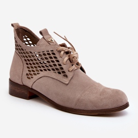 Zazoo 2878 Botas Bajas Caladas Mujer, Ante, Beige 1