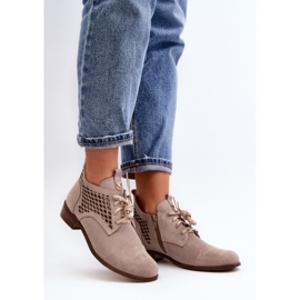 Zazoo 2878 Botas Bajas Caladas Mujer, Ante, Beige 2