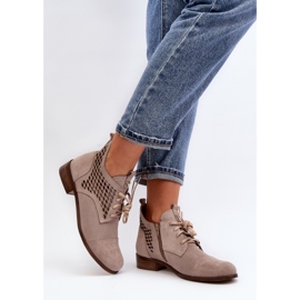 Zazoo 2878 Botas Bajas Caladas Mujer, Ante, Beige 3