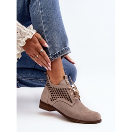 Zazoo 2878 Botas Bajas Caladas Mujer, Ante, Beige 8