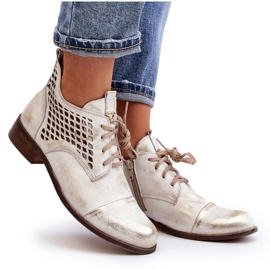 Zazoo 2878 Botines Bajos Mujer Piel Calado, Plata 11