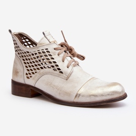Zazoo 2878 Botines Bajos Mujer Piel Calado, Plata 3