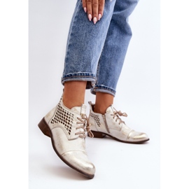 Zazoo 2878 Botines Bajos Mujer Piel Calado, Plata 6