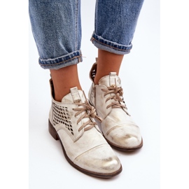 Zazoo 2878 Botines Bajos Mujer Piel Calado, Plata 10