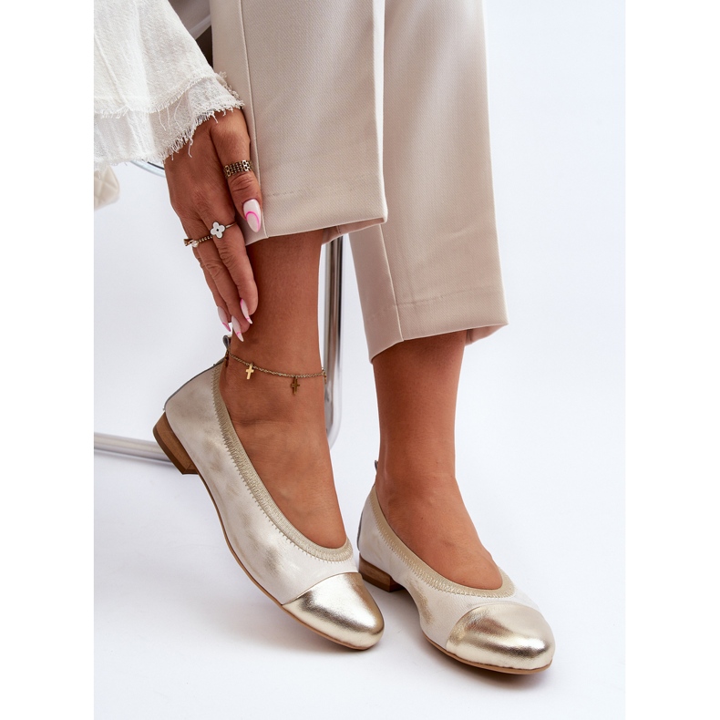 Zazoo 2890 Bailarinas Caucho Piel Dorada dorado 2
