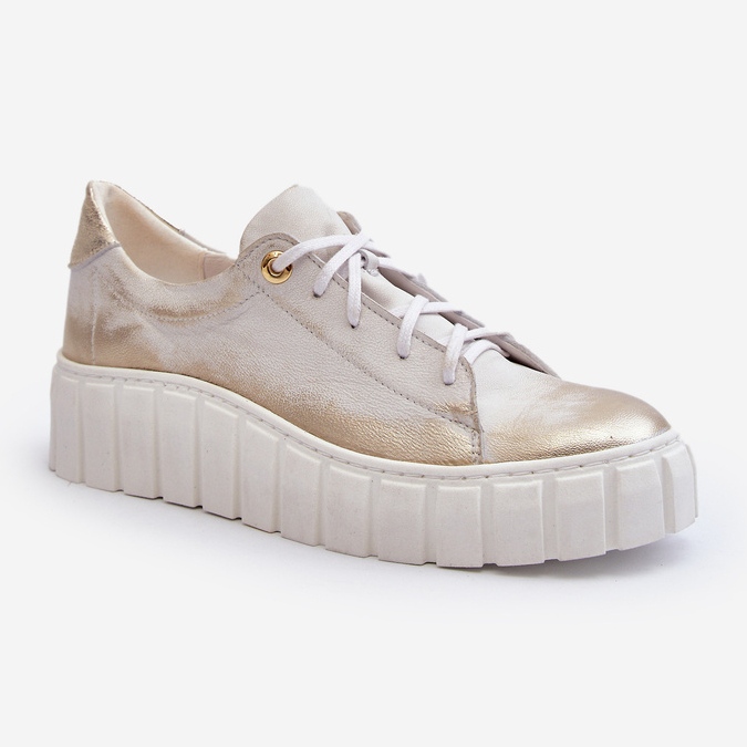 Zazoo 2919 Zapatos Mujer de Piel con Suela Gruesa, Dorado 1