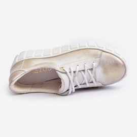 Zazoo 2919 Zapatos Mujer de Piel con Suela Gruesa, Dorado 6