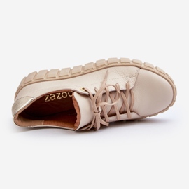 Zazoo 2919 Zapatos Mujer Piel Suela Gruesa, Beige 7