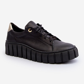 Zazoo 2919 Zapatos Mujer de Piel con Suela Gruesa, Negro 2