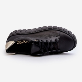 Zazoo 2919 Zapatos Mujer de Piel con Suela Gruesa, Negro 7