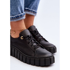 Zazoo 2919 Zapatos Mujer de Piel con Suela Gruesa, Negro 9