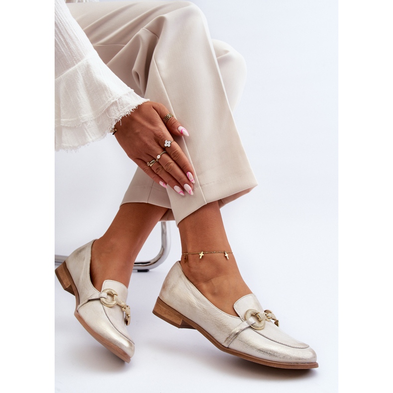 Zazoo 2880 Mocasines Mujer De Piel Con Adorno Dorado 1