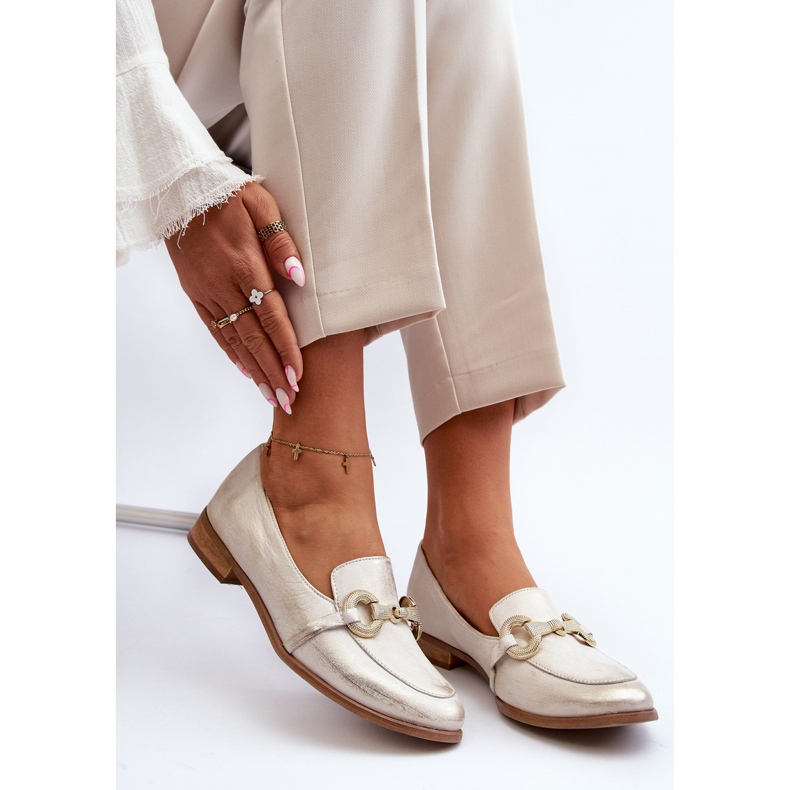 Zazoo 2880 Mocasines Mujer De Piel Con Adorno Dorado 2