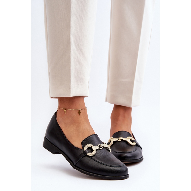 Zazoo 2880 Mocasines Mujer Piel Con Adorno, Negro 1