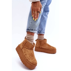Botas de nieve de gamuza para mujeres en la plataforma Brown marrón 3 Botas de nieve de gamuza para mujeres en la plataforma Brown marrón 3