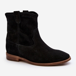 Zazoo 2326, Botines sin Cordones de Ante para Mujer, Negro 2