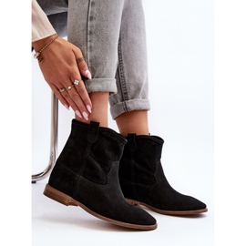 Zazoo 2326, Botines sin Cordones de Ante para Mujer, Negro 1