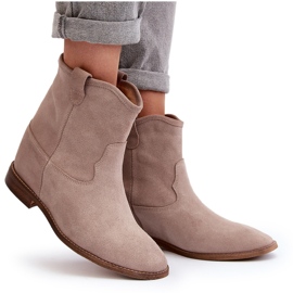 Zazoo 2326, Botines sin Cordones de Ante para Mujer, Beige 10