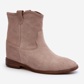 Zazoo 2326, Botines sin Cordones de Ante para Mujer, Beige 2