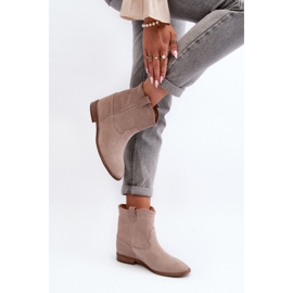 Zazoo 2326, Botines sin Cordones de Ante para Mujer, Beige 4