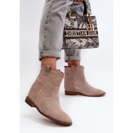 Zazoo 2326, Botines sin Cordones de Ante para Mujer, Beige 5