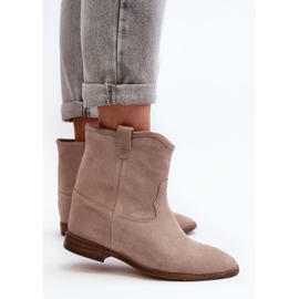 Zazoo 2326, Botines sin Cordones de Ante para Mujer, Beige 6