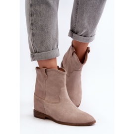 Zazoo 2326, Botines sin Cordones de Ante para Mujer, Beige 8