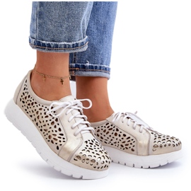 Zazoo 2821 Zapatos Mujer Piel, Calados Dorado 13