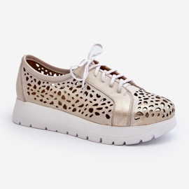 Zazoo 2821 Zapatos Mujer Piel, Calados Dorado 5