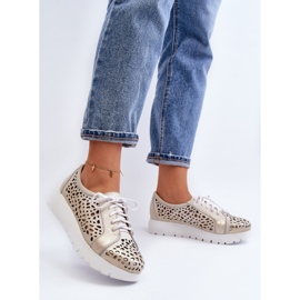 Zazoo 2821 Zapatos Mujer Piel, Calados Dorado 7
